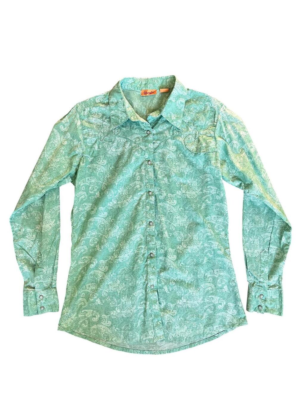 Women's Wrangler Turquoise Paisley Shirt Size M